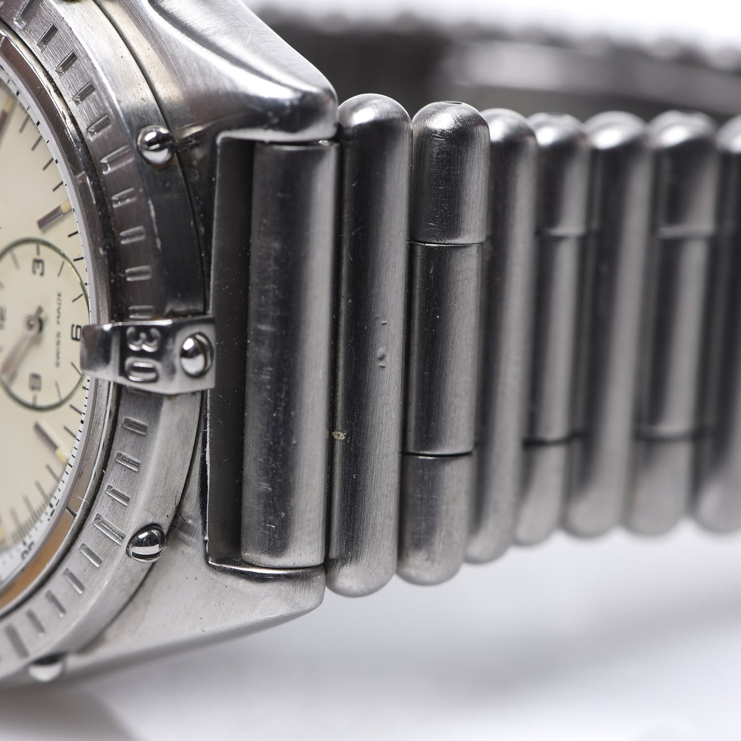 Stainless Steel 39mm Chronomat Bullet Link Automatic Watch Beige A13048