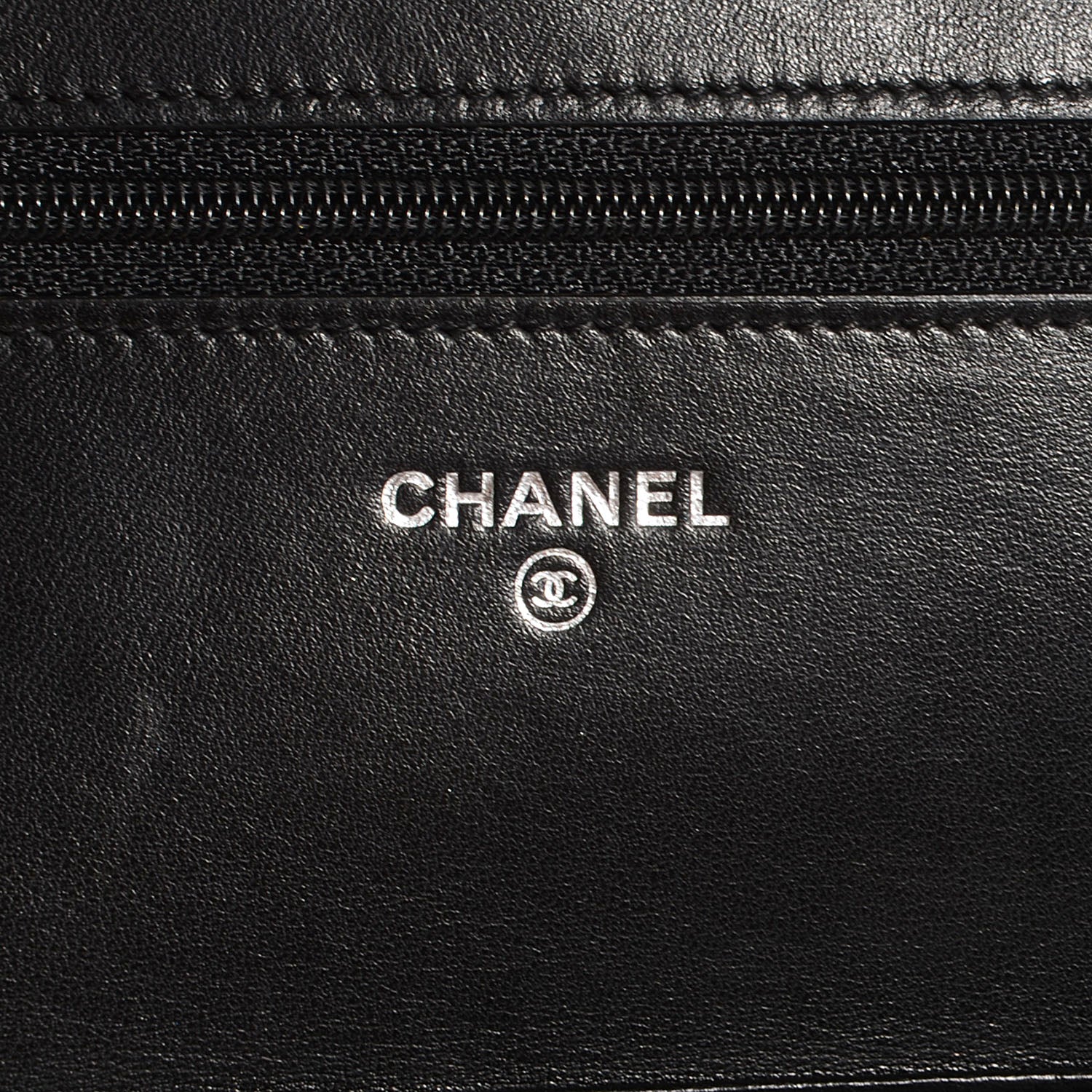 Chanel Lambskin Camellia Embossed Wallet on Chain WOC Black 6 of 7