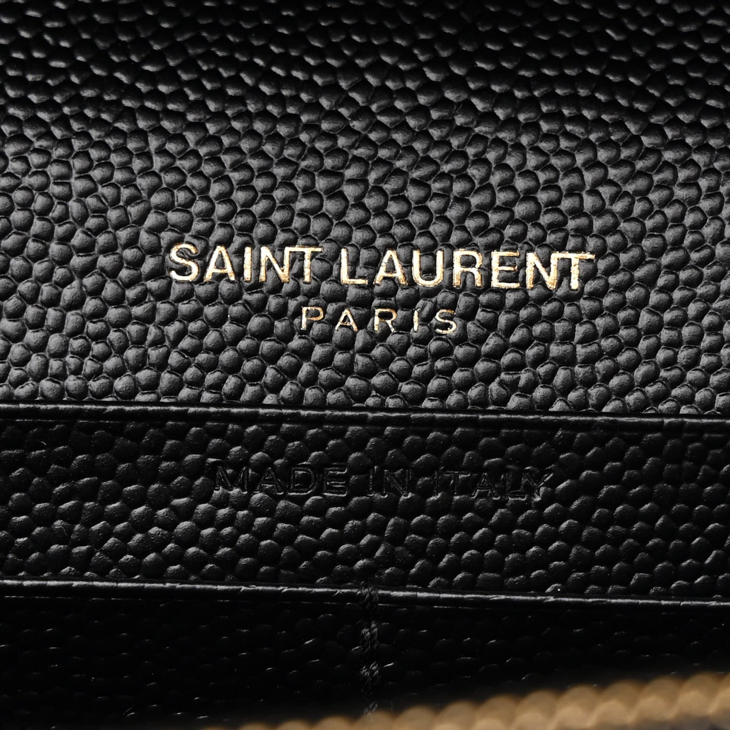 Grain De Poudre Matelasse Chevron Monogram Chain Wallet Black