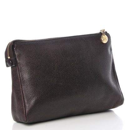 Chanel Caviar Timeless CC Cosmetic Pouch Brown 3 of 17