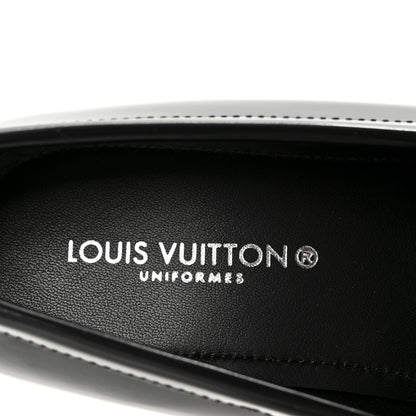 Louis Vuitton Glazed Calfskin Chess Flat Loafers 39 Black 8 of 9
