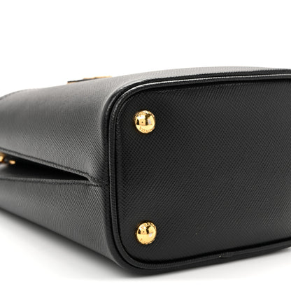 Prada Saffiano Cuir Small Panier Bucket Bag Black Fuoco 8 of 10