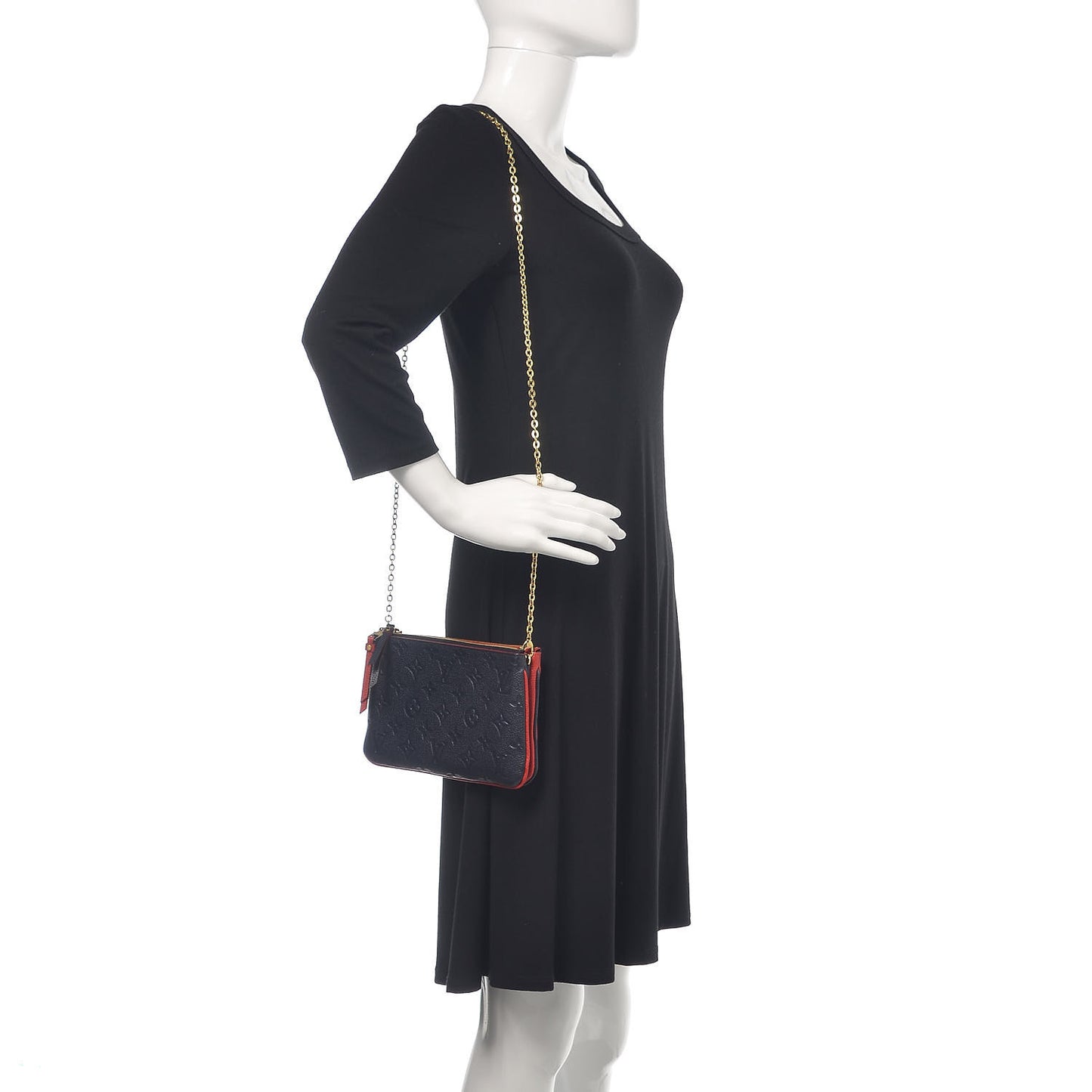 Empreinte Double Zip Pochette Marine Rouge
