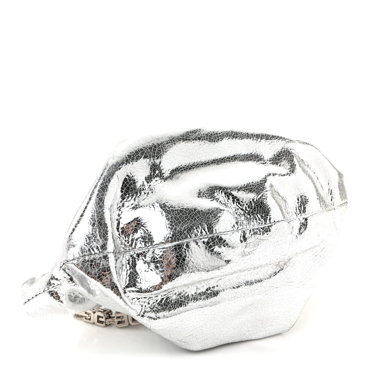 Metallic Calfskin Kenny Mini Shoulder Bag Silver
