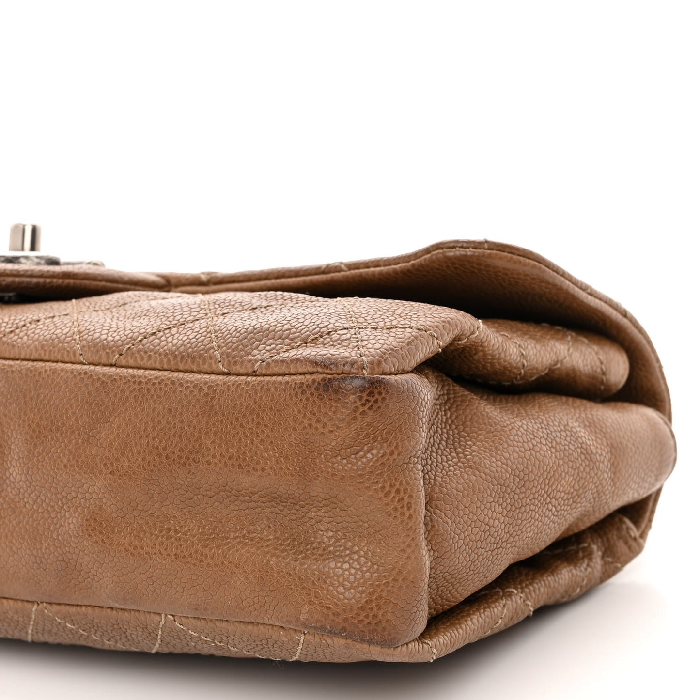 Caviar Quilted Medium Simply CC Flap Brown