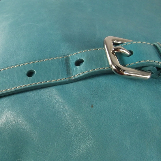 Prada Leather Large New Look Tote Turquoise 16 of 18