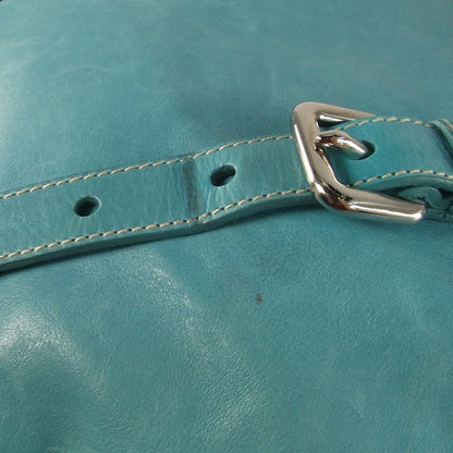 Prada Leather Large New Look Tote Turquoise 16 of 18