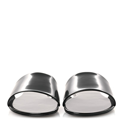 Saint Laurent Patent Calfskin Carlyle Slide Sandals 38.5 Black 3 of 11
