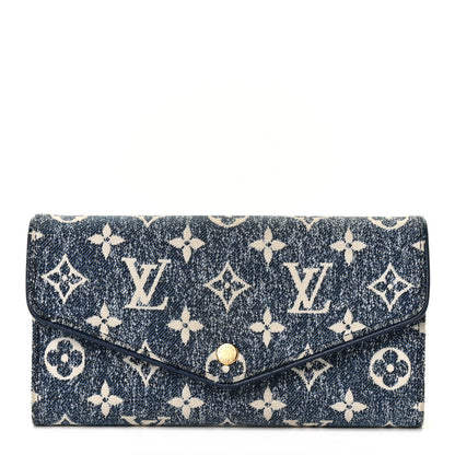 Louis Vuitton Monogram Jacquard Denim Sarah Wallet Bleu 1 of 8