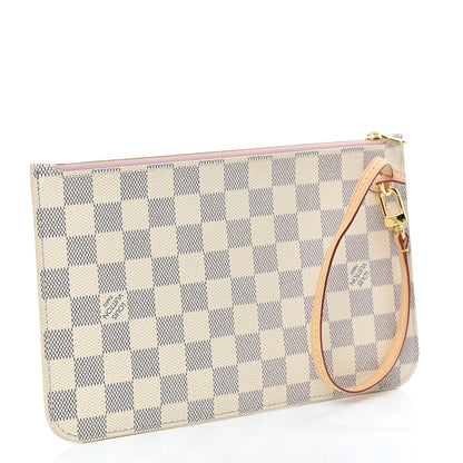 Louis Vuitton Damier Azur Neverfull MM GM Pochette Rose Ballerine 3 of 8