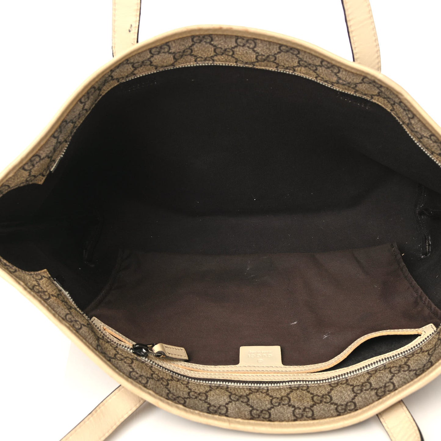GG Supreme Monogram Medium Zippered Shopping Tote Off White