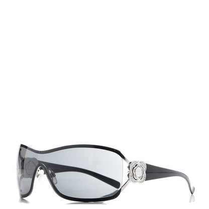 Chanel Swarovski Crystal Camellia CC Sunglasses 4164-B Black 1 of 9