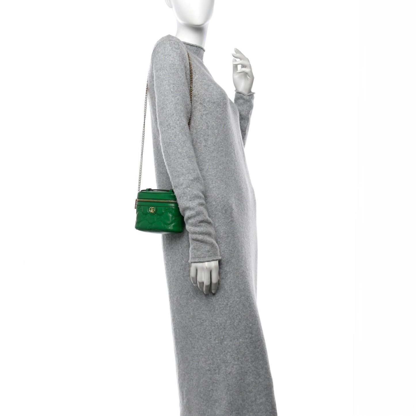 Calfskin GG Matelasse Mini Top Handle Bag Spring Green