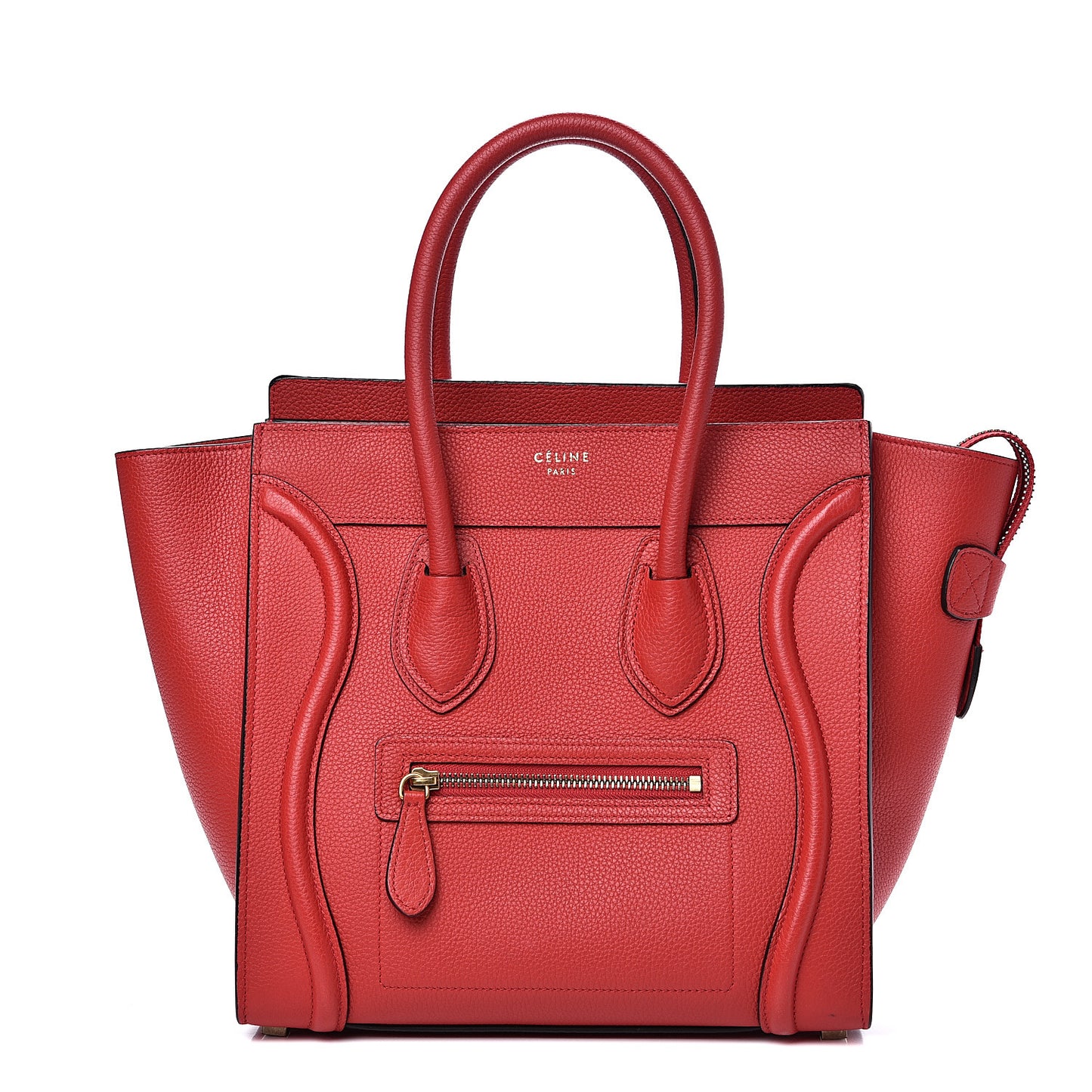 Drummed Calfskin Micro Luggage Red