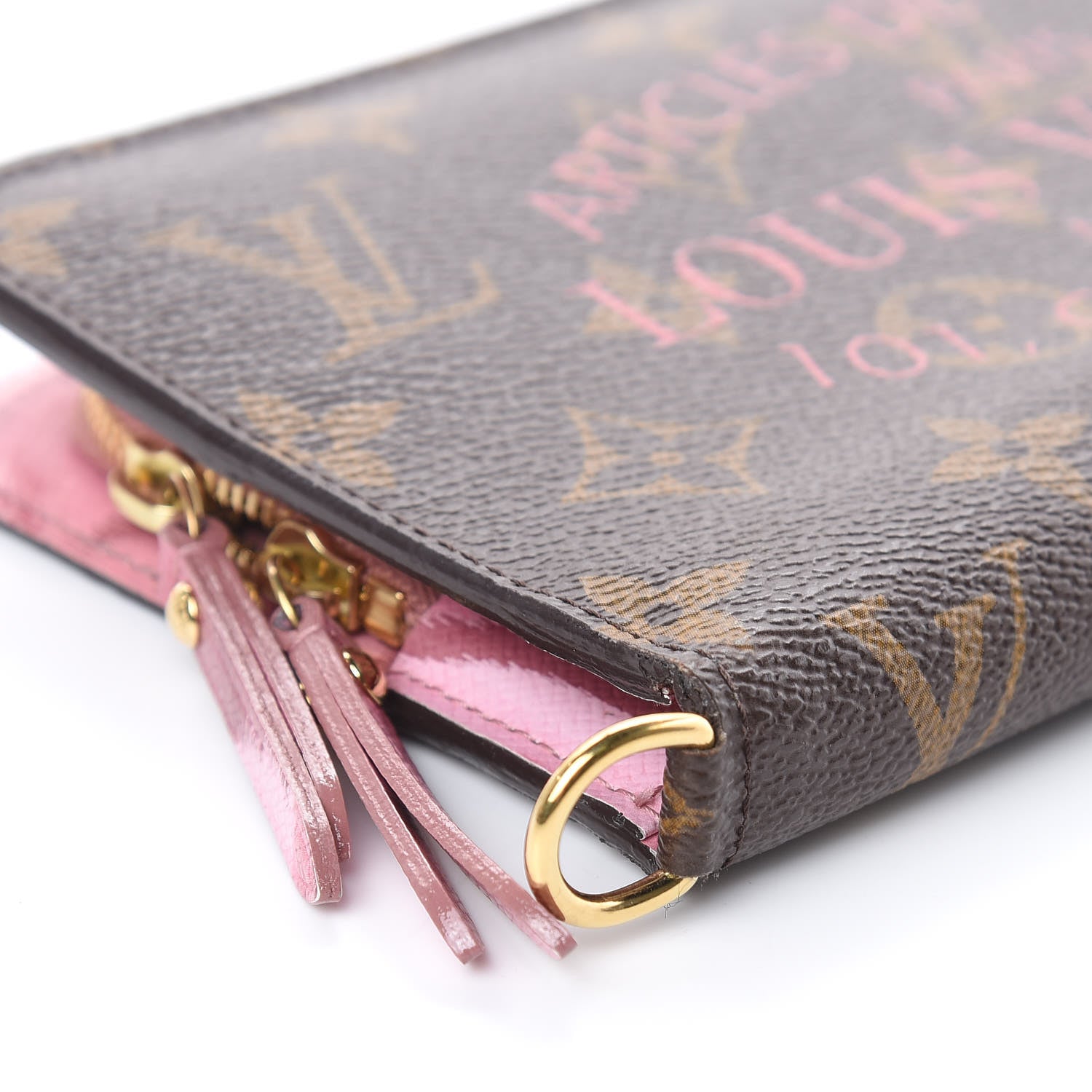 Louis Vuitton Monogram Articles de Voyage Ikat Insolite Wallet Rose Velours 5 of 11