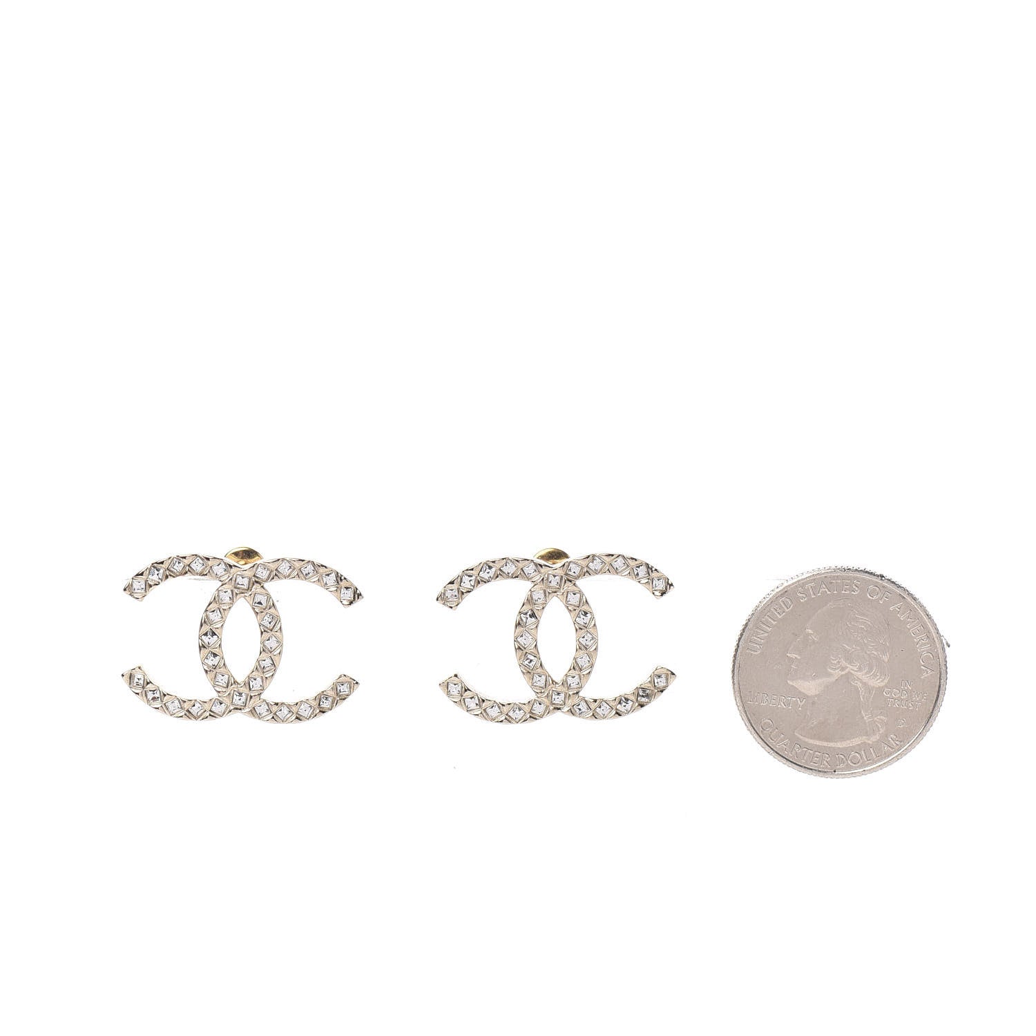 Chanel Baguette Crystal High Society CC Earrings Gold 2 of 5