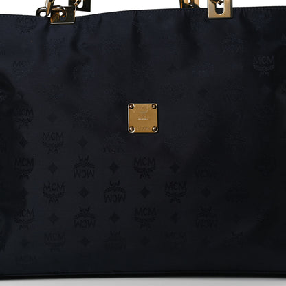 MCM Nylon Monogram Tote Blue 7 of 11