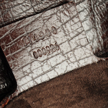 Gucci Ostrich Large Horsebit Chain Hobo Brown 7 of 7