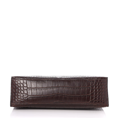 Hermes Matte Niloticus Crocodile Kelly Pochette Havane 6 of 23