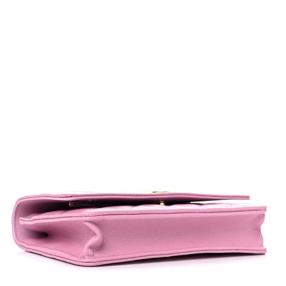 Chanel Shiny Caviar Quilted Pick Me Up Wallet On Chain WOC Pink 4 of 11
