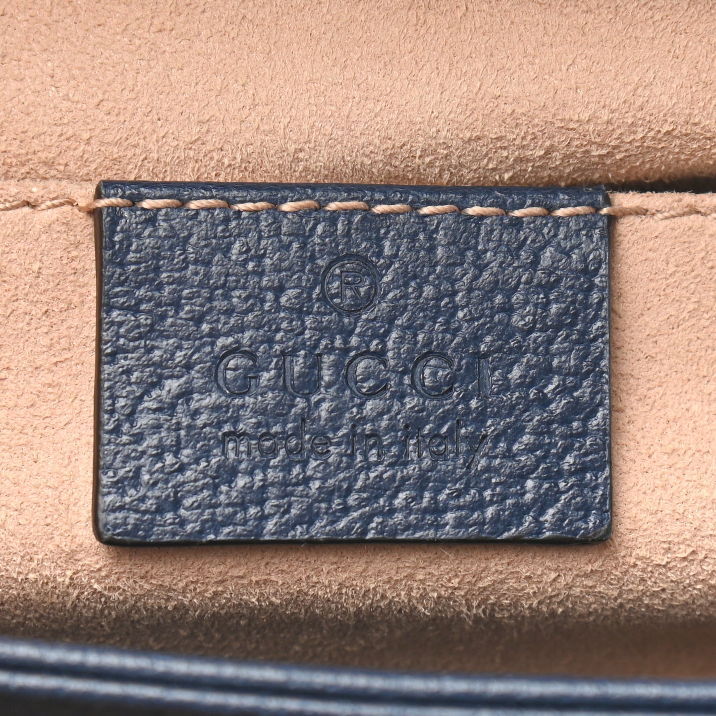 Textured Calfskin Web Small Ophidia Chain Shoulder Bag Blue Agata