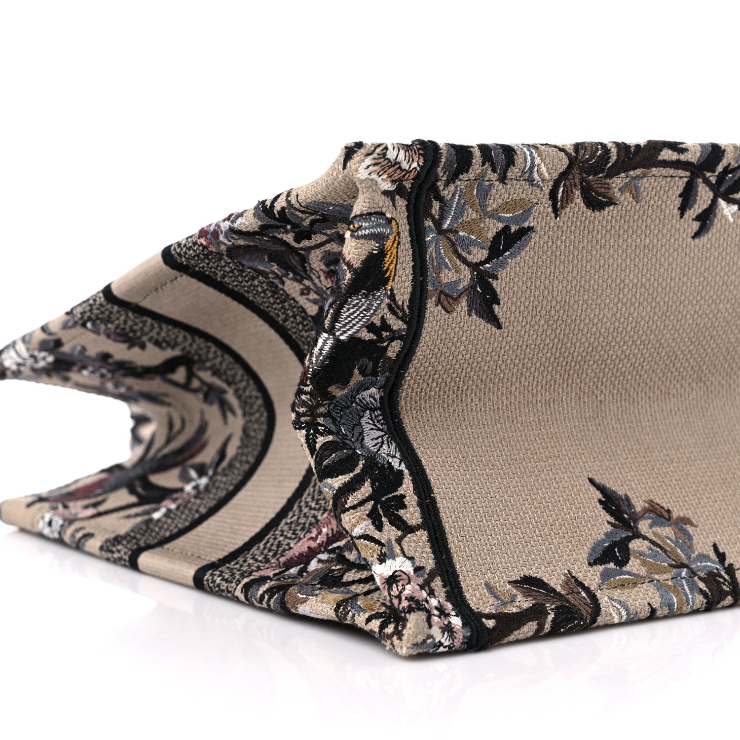 Christian Dior Canvas Embroidered Jardin D'Hiver Medium Book Tote Beige Multicolor 8 of 9