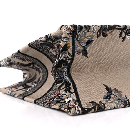 Christian Dior Canvas Embroidered Jardin D'Hiver Medium Book Tote Beige Multicolor 8 of 9