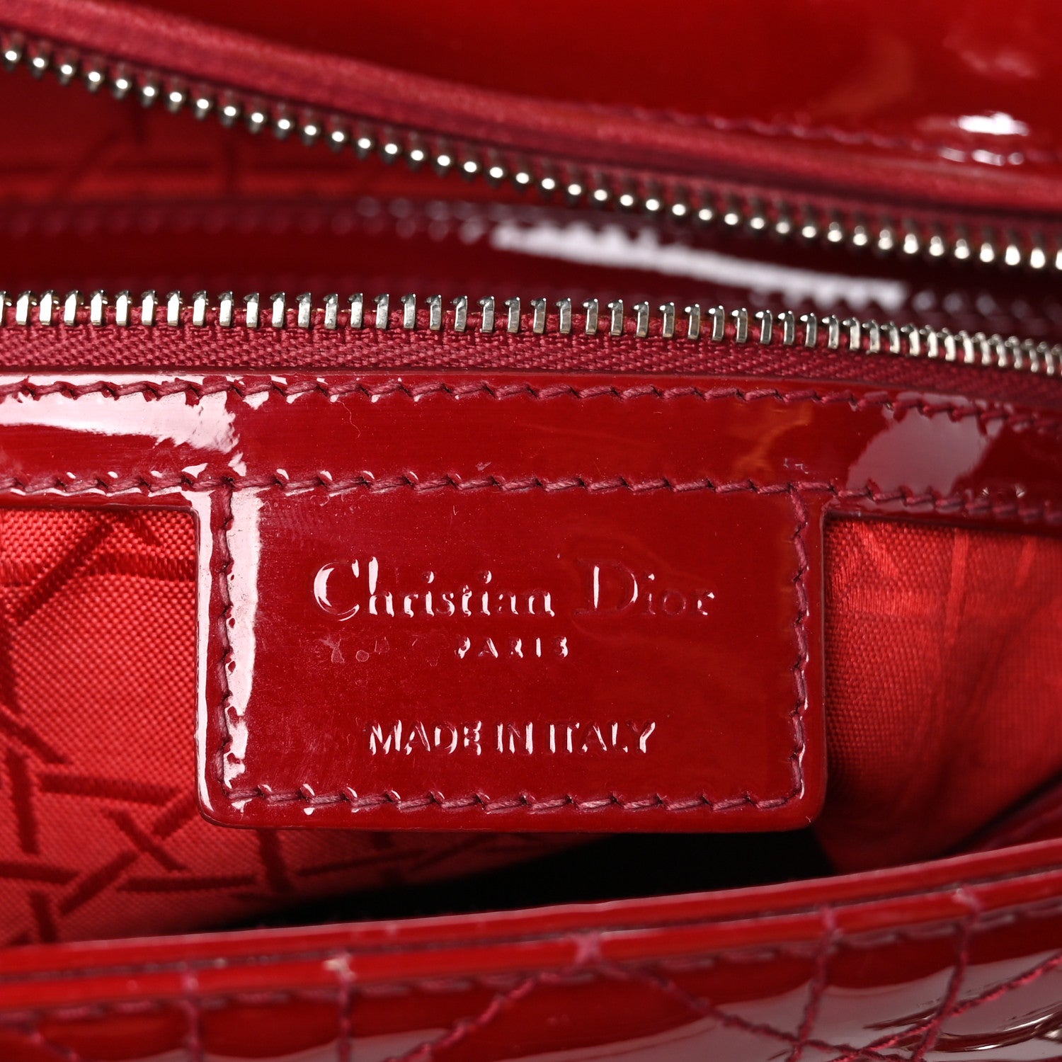 Christian Dior Patent Cannage Large Lady Dior Red 6 of 10