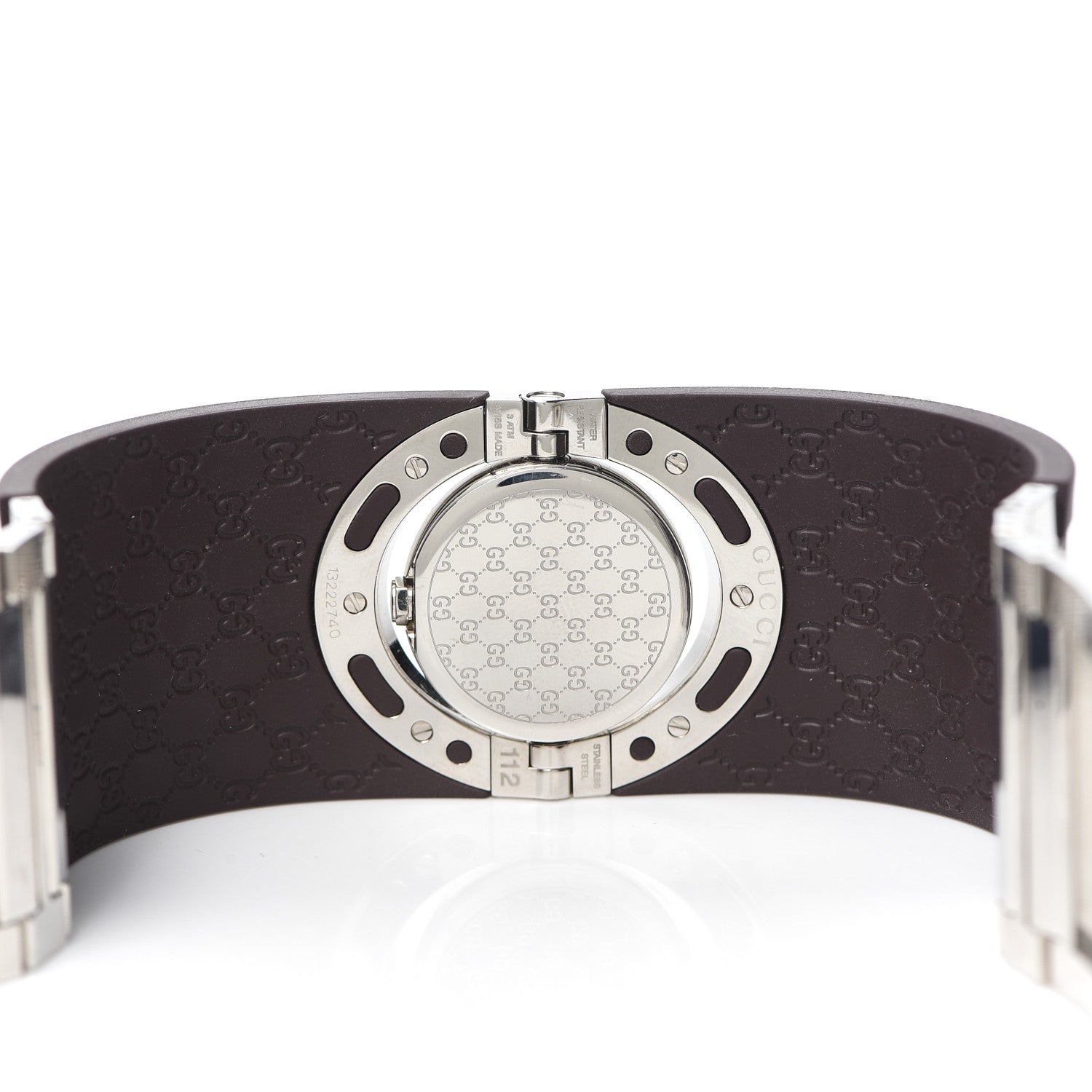 Gucci Stainless Steel Rubber 33mm Twirl Quartz Watch Brown 5 of 6