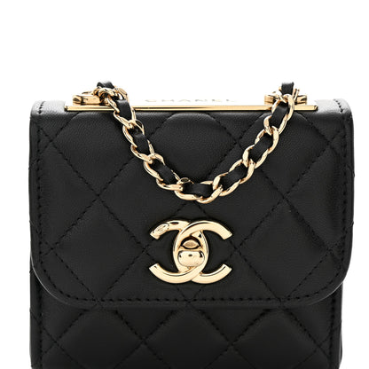 Chanel Lambskin Quilted Mini Trendy CC Chain Wallet Black 8 of 12