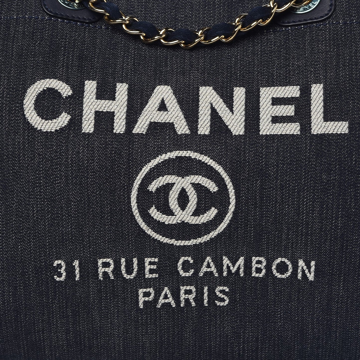 Denim Large Deauville Tote Dark Blue