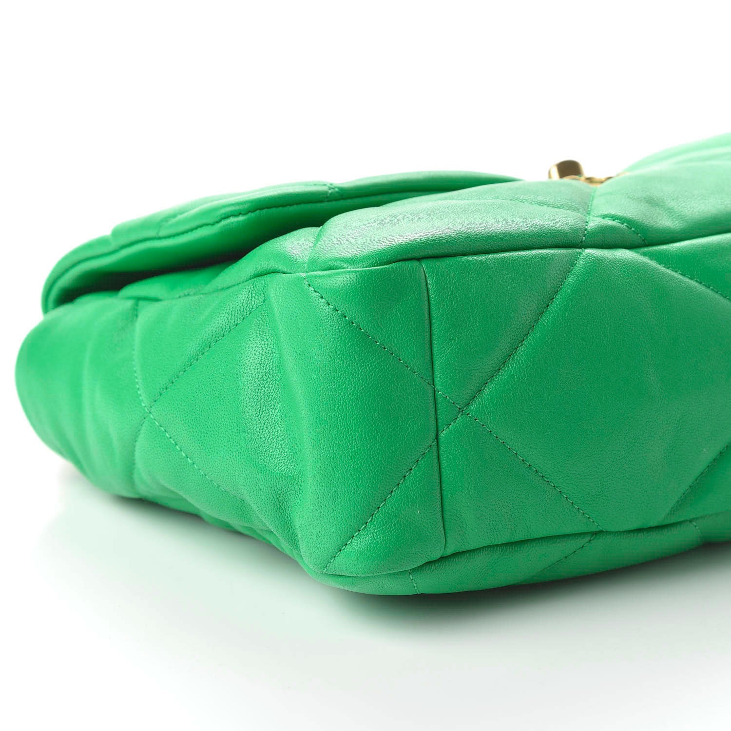 Chanel Goatskin Quilted Large 19 Flap Green 7 of 10