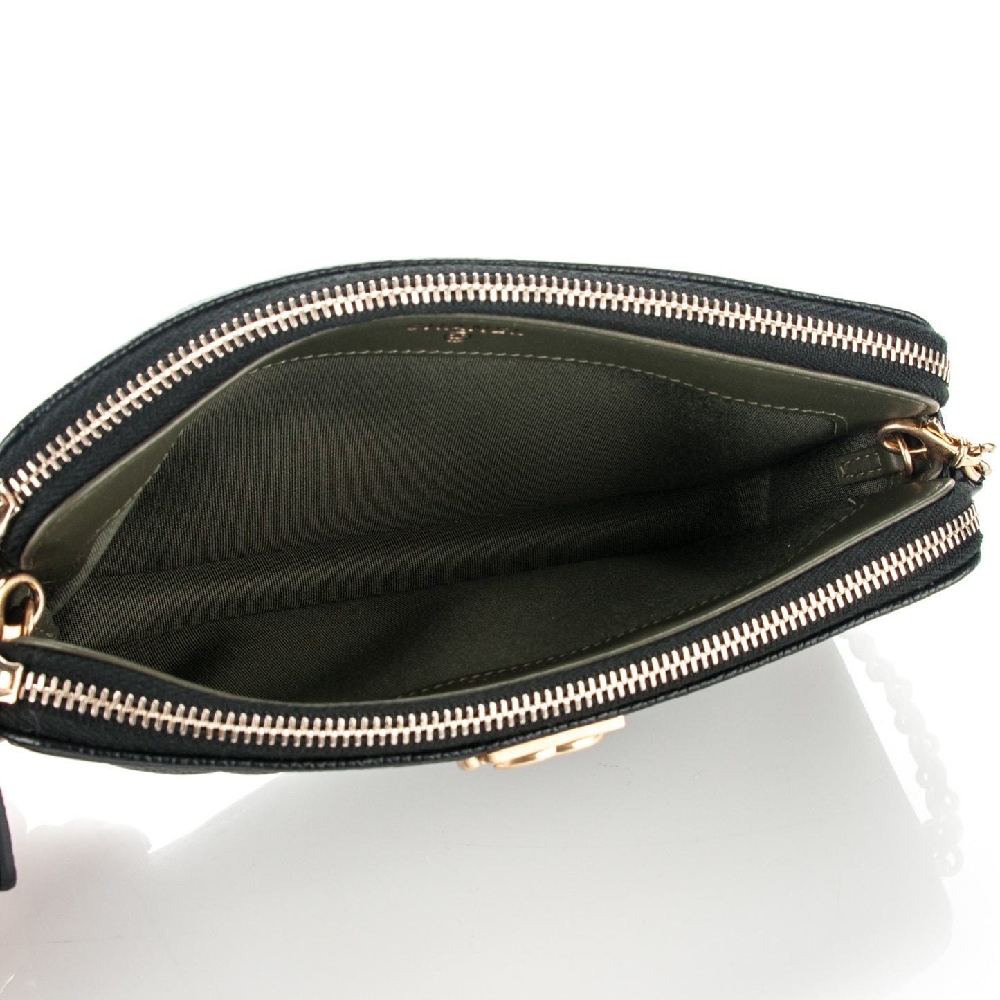Caviar Quilted Small Boy Clutch With Chain Black