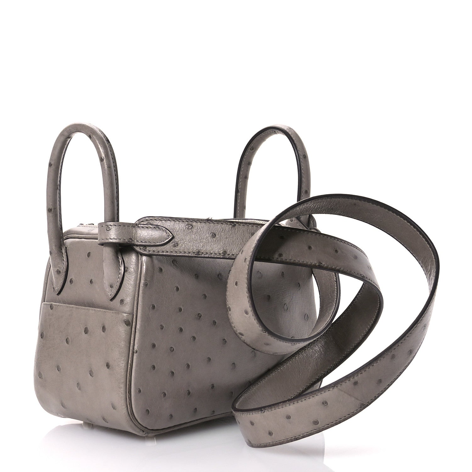 Hermes Ostrich Mini Lindy 20 Gris Tourterelle 1633007 – FASHIONPHILE