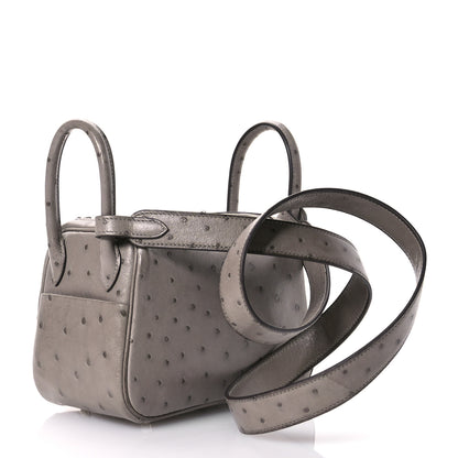 Hermes Ostrich Mini Lindy 20 Gris Tourterelle 3 of 11