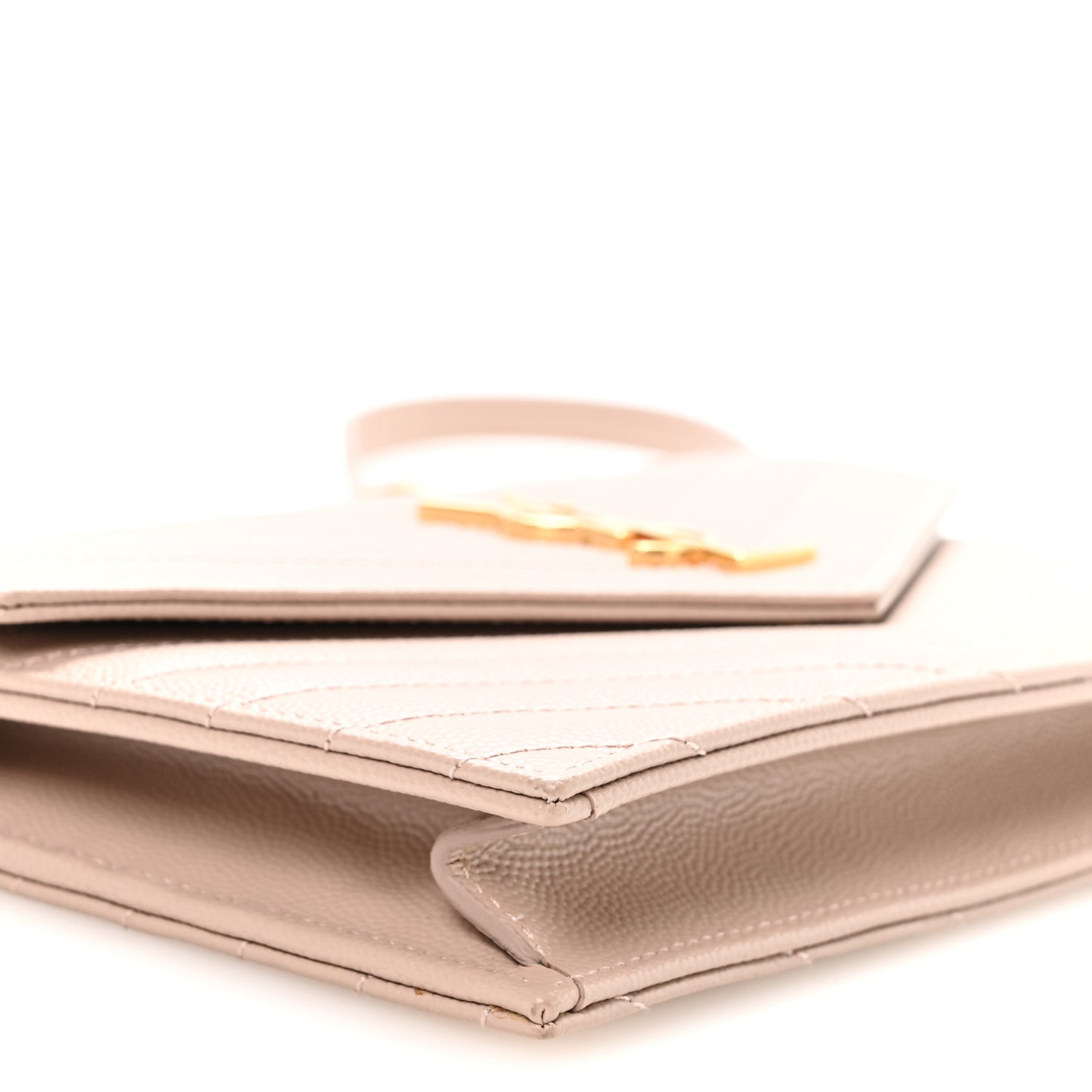 Grain De Poudre Matelasse Chevron Monogram Envelope Chain Wallet Rose Antic