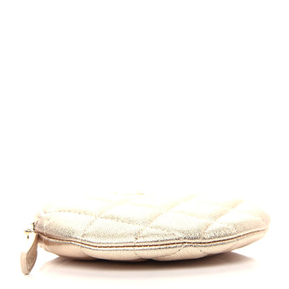 Chanel Metallic Lambskin Quilted Round Clip On Coin Purse Gold 4 of 8