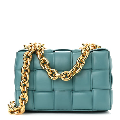 Bottega Veneta Lambskin Maxi Intreccio Padded Chain Cassette Crossbody Bag Linoleum 1 of 9