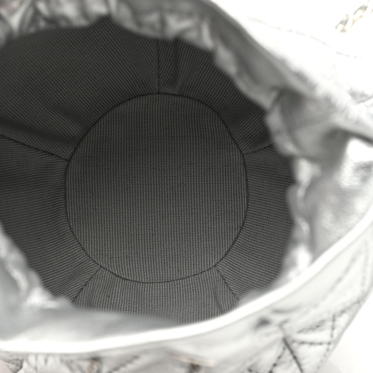 Chanel Metallic Aged Calfskin Quilted Small Gabrielle Bucket Silver 5 of 10