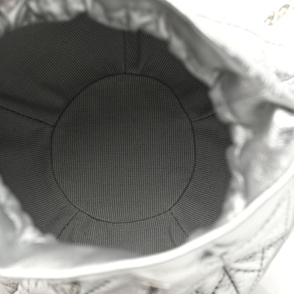 Chanel Metallic Aged Calfskin Quilted Small Gabrielle Bucket Silver 5 of 10