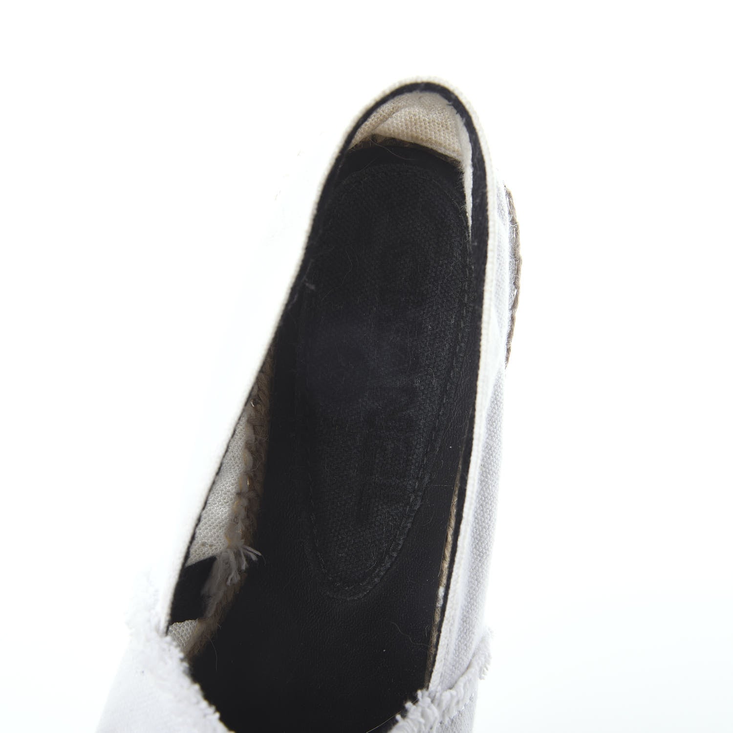 Chanel Linen CC Espadrilles 39 White Black 5 of 7