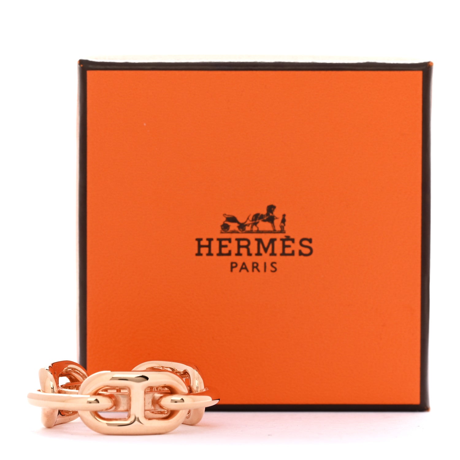 Hermes Plated Brass Regate Scarf Ring Plaqué Or Rose 5 of 5