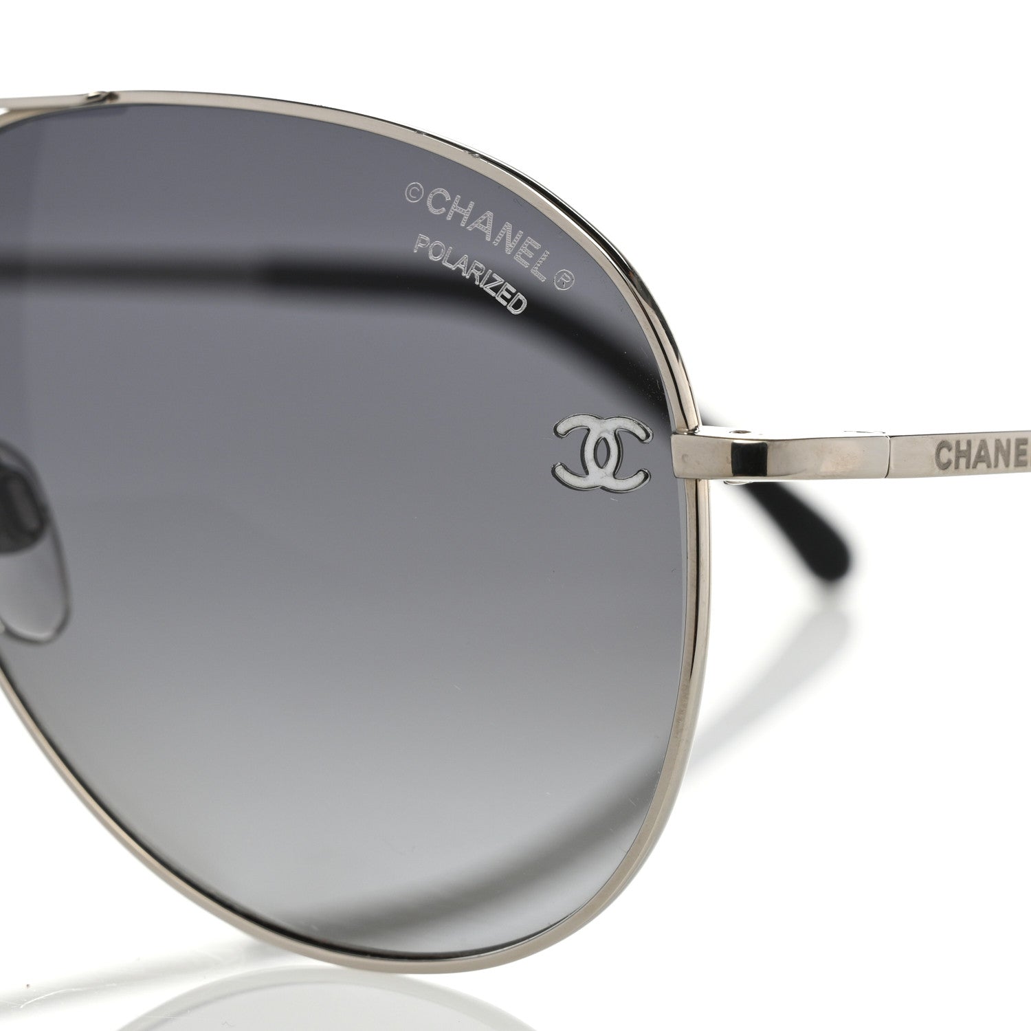 Chanel Aviator CC Sunglasses 4189-T-Q Silver 5 of 8