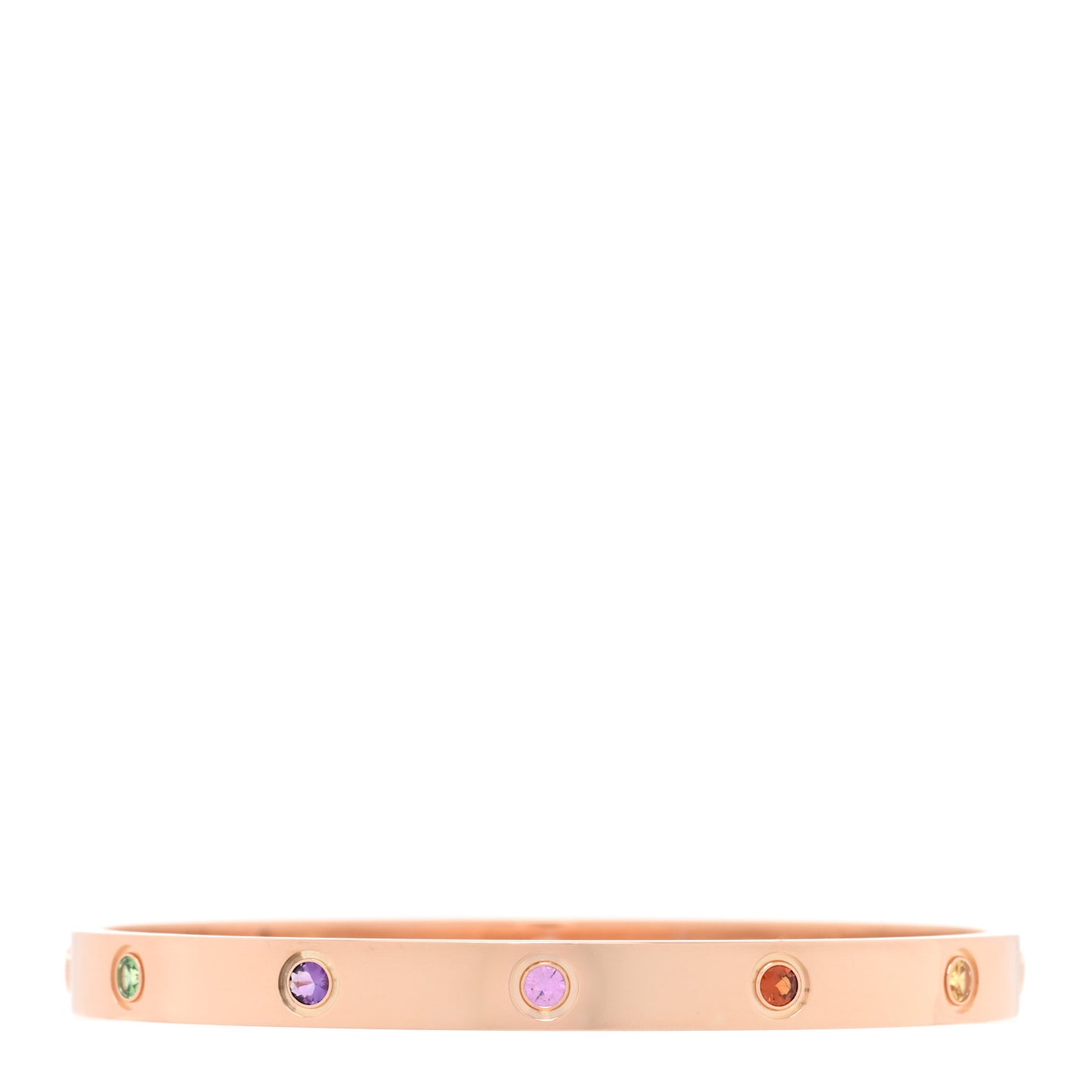 18K Pink Gold Sapphire Garnet Amethyst LOVE Bracelet 19
