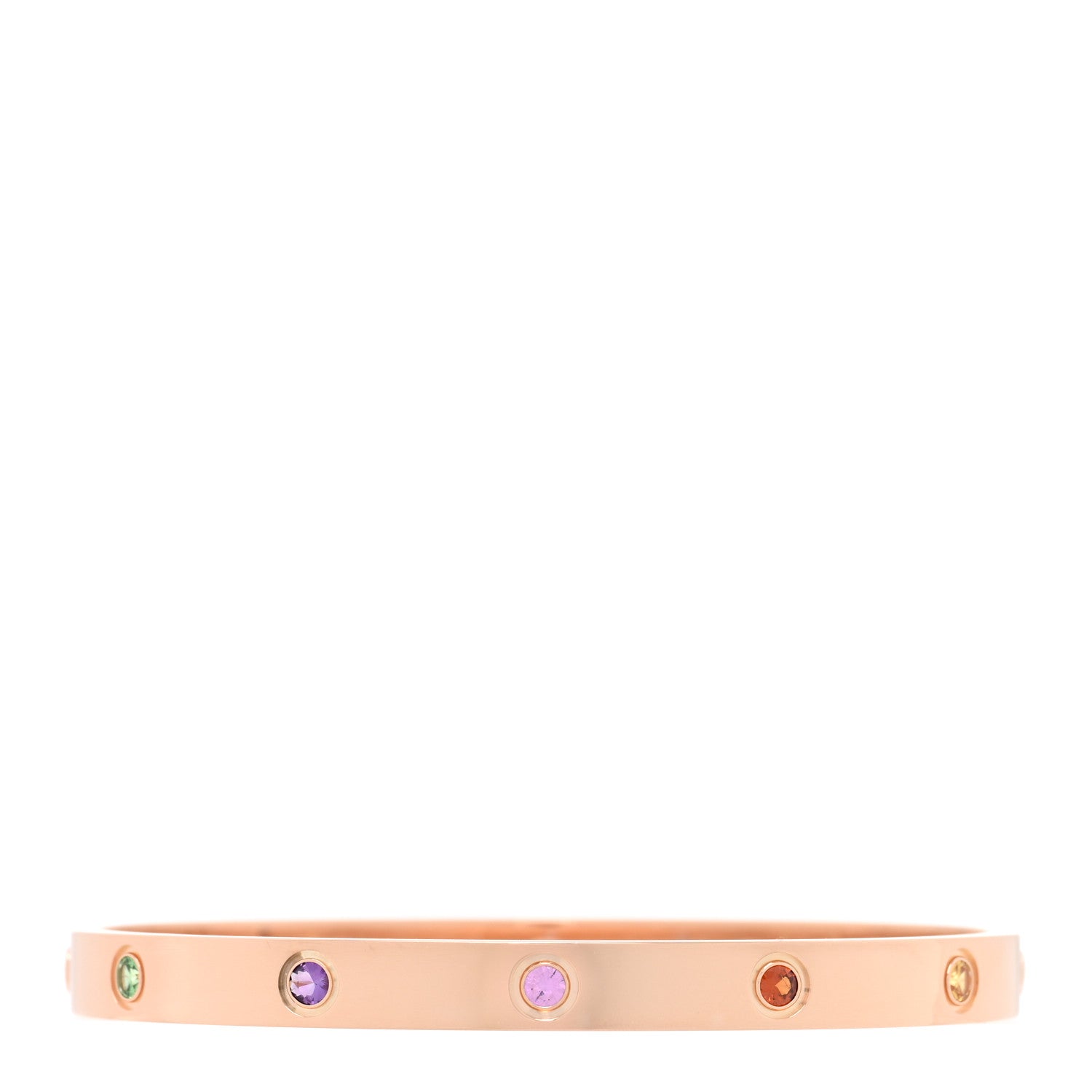 Cartier 18K Pink Gold Sapphire Garnet Amethyst LOVE Bracelet 19 3 of 16