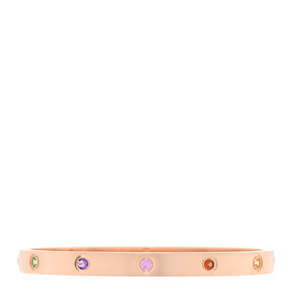 Cartier 18K Pink Gold Sapphire Garnet Amethyst LOVE Bracelet 19 3 of 16