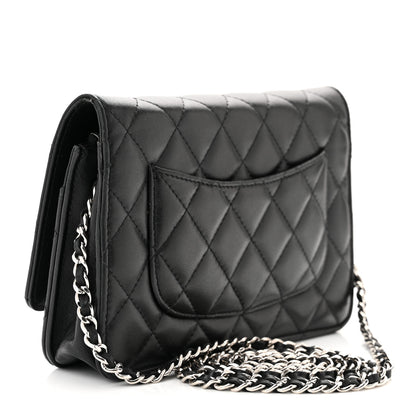 Chanel Lambskin Quilted Wallet On Chain WOC Black 3 of 12