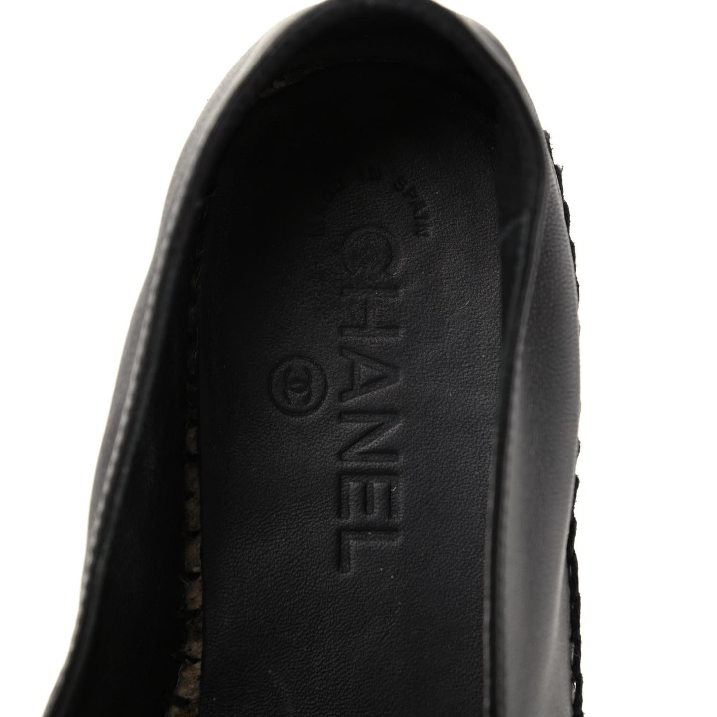 Lambskin Quilted CC Espadrilles 38 Black