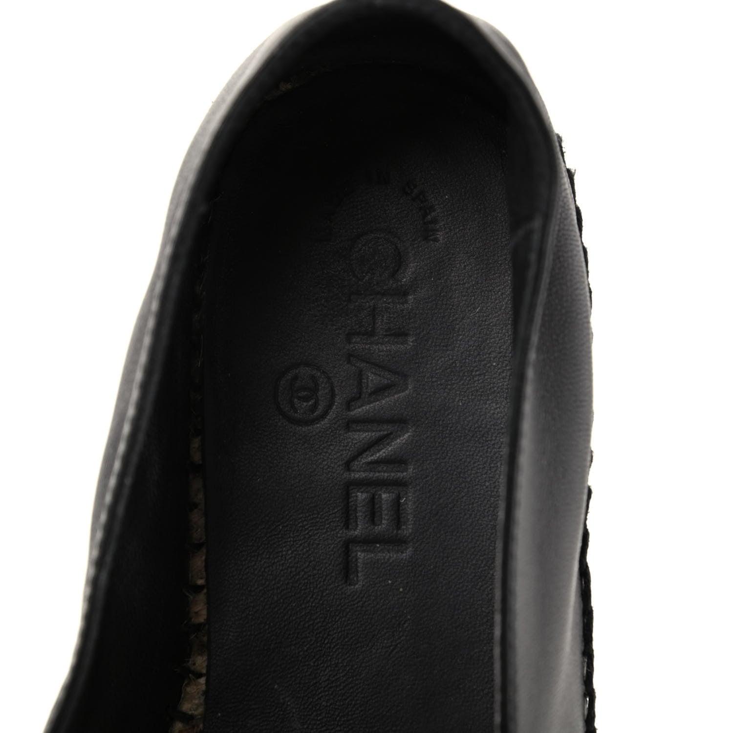 Chanel Lambskin Quilted CC Espadrilles 38 Black 7 of 8