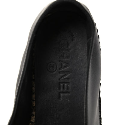Chanel Lambskin Quilted CC Espadrilles 38 Black 7 of 8